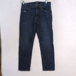 GAP Mens‎ Straight Leg Dark Blue Denim Jeans 34X32